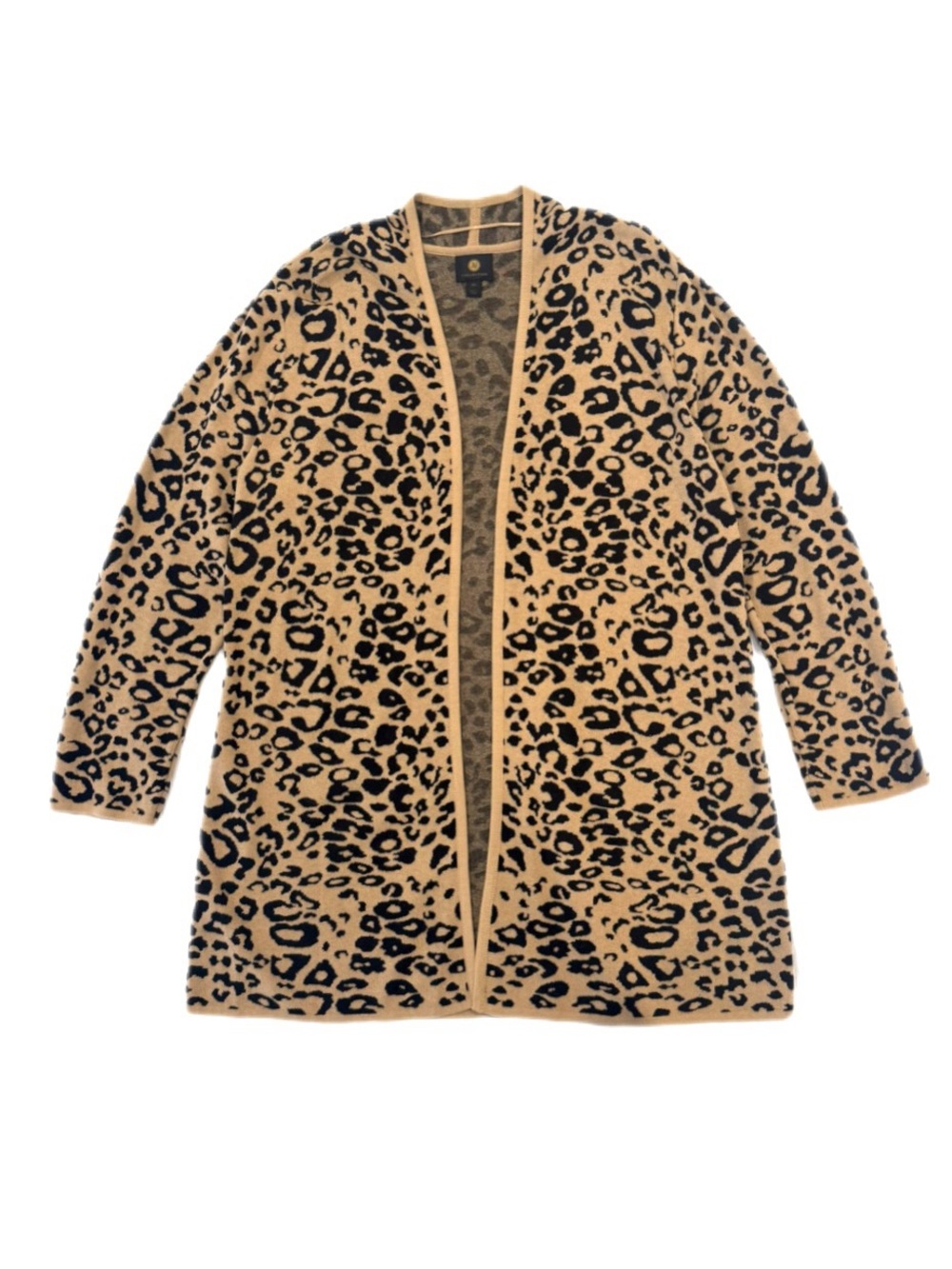 JM Collection Leopard Print Cardigan - Picture 2 of 4